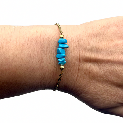 Bracelet en pierre naturelle en acier inoxydable au choix