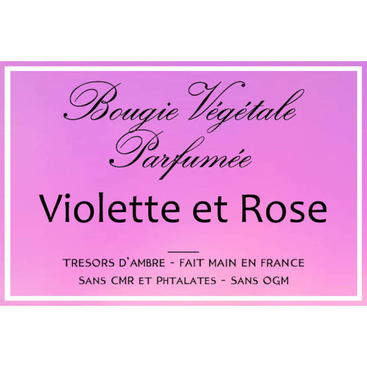 Bougie végétale parfumée Violette et Rose Métal